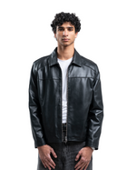 OUTLAW GENUINE LEATHER JACKET (UNISEX) - AGED BLACK