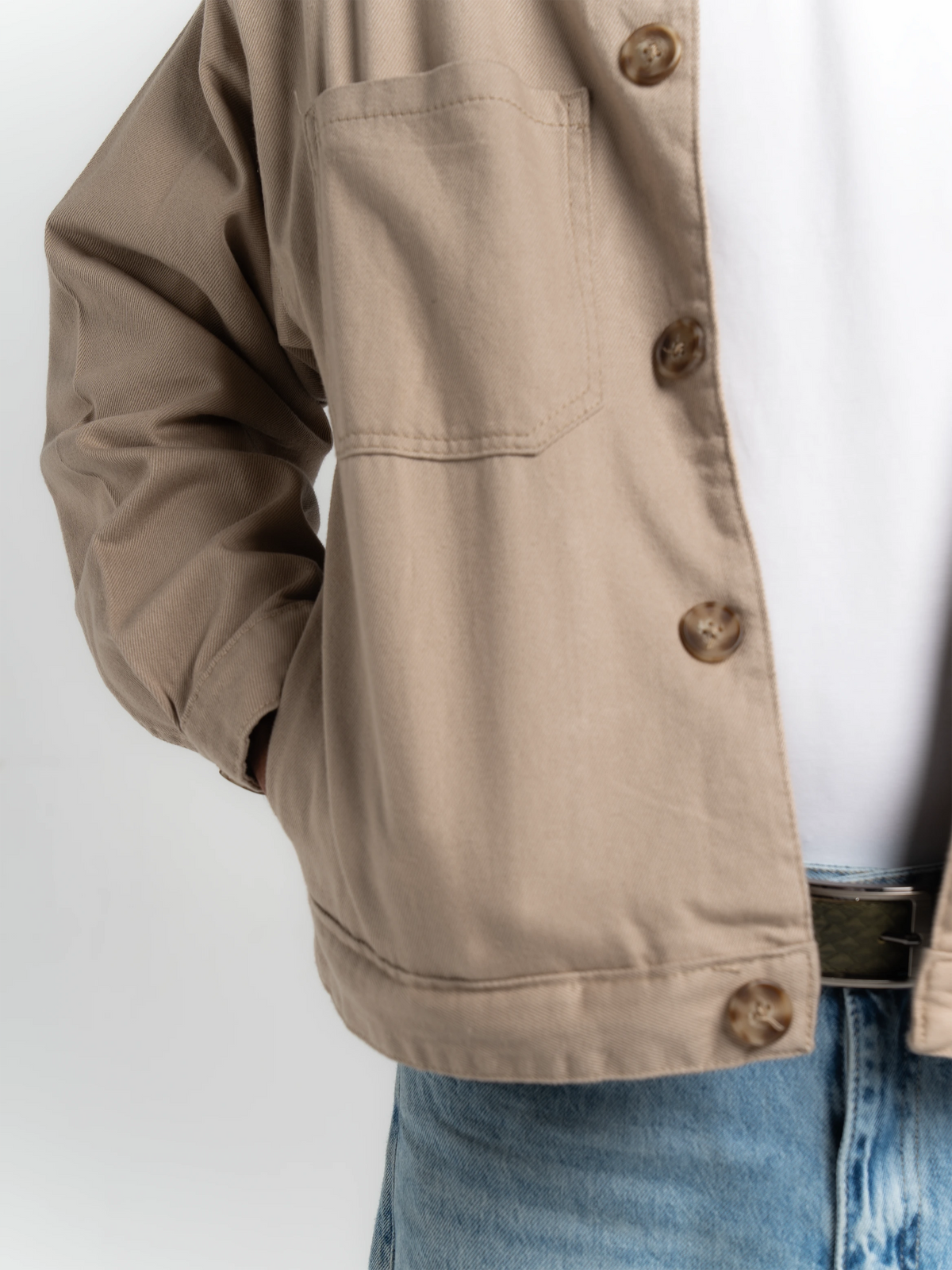 THE WORK JACKET - BEIGE/AGED BROWN