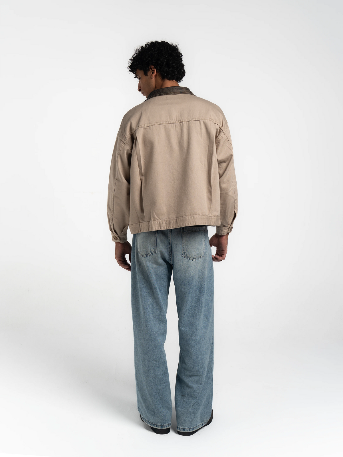 THE WORK JACKET - BEIGE/AGED BROWN