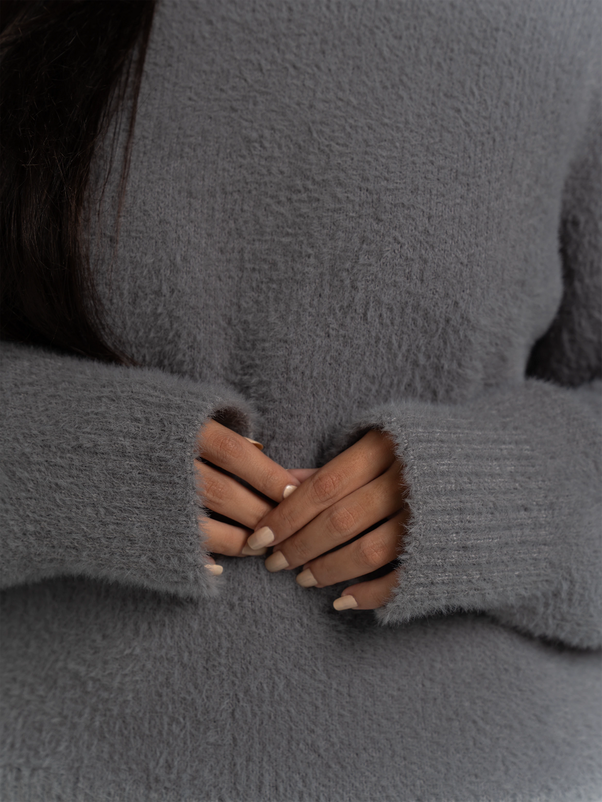 MOHAIR KNIT - GREY