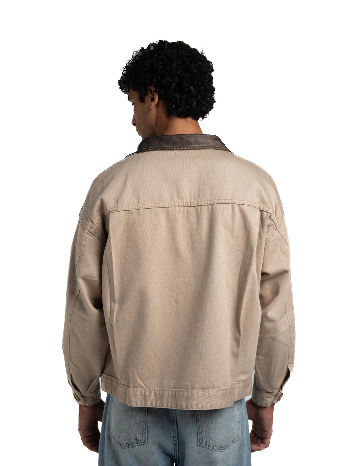 THE WORK JACKET - BEIGE/AGED BROWN