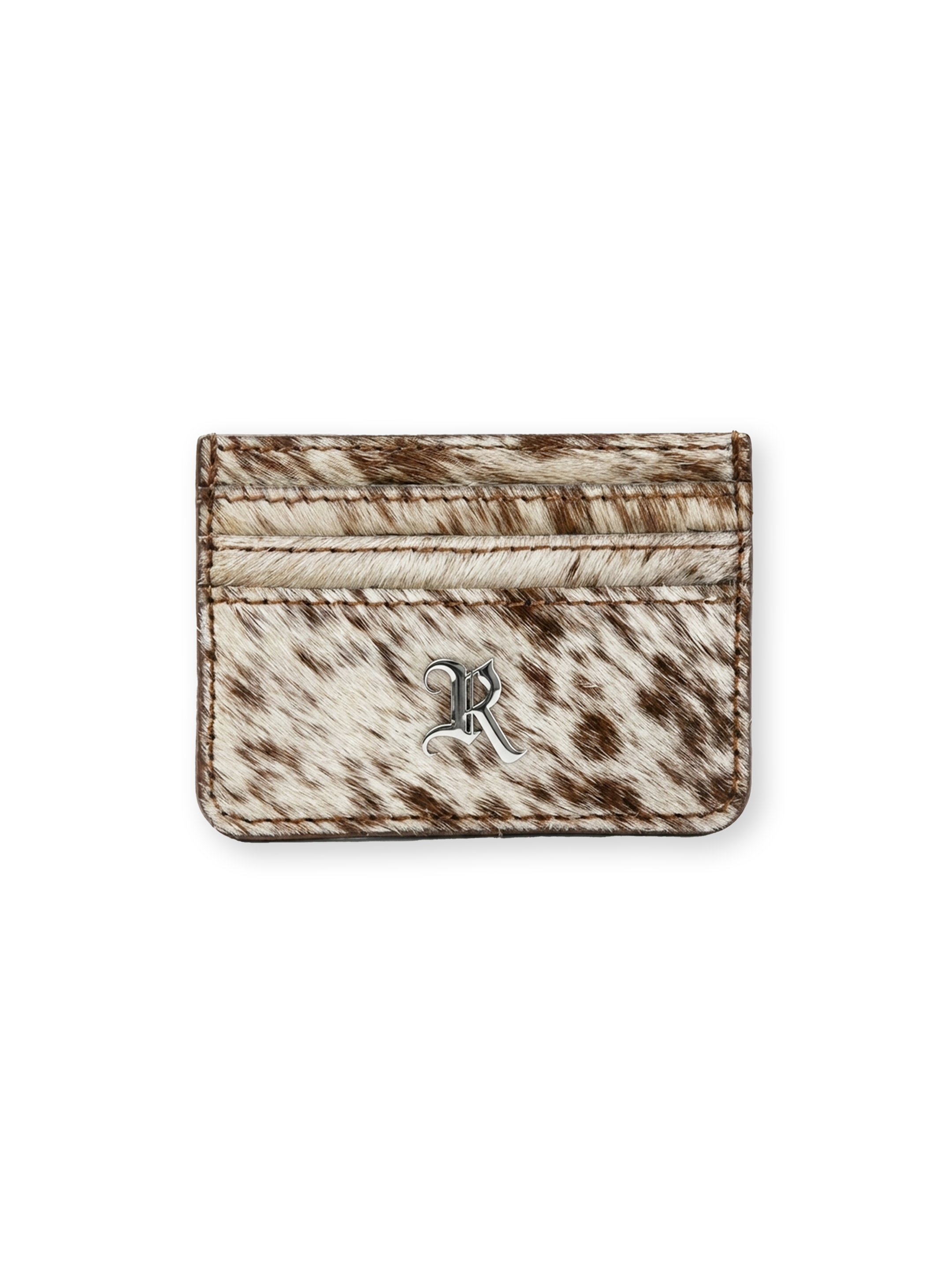 THE BOUNTY CARDHOLDER -BROWN/WHITE COWHIDE