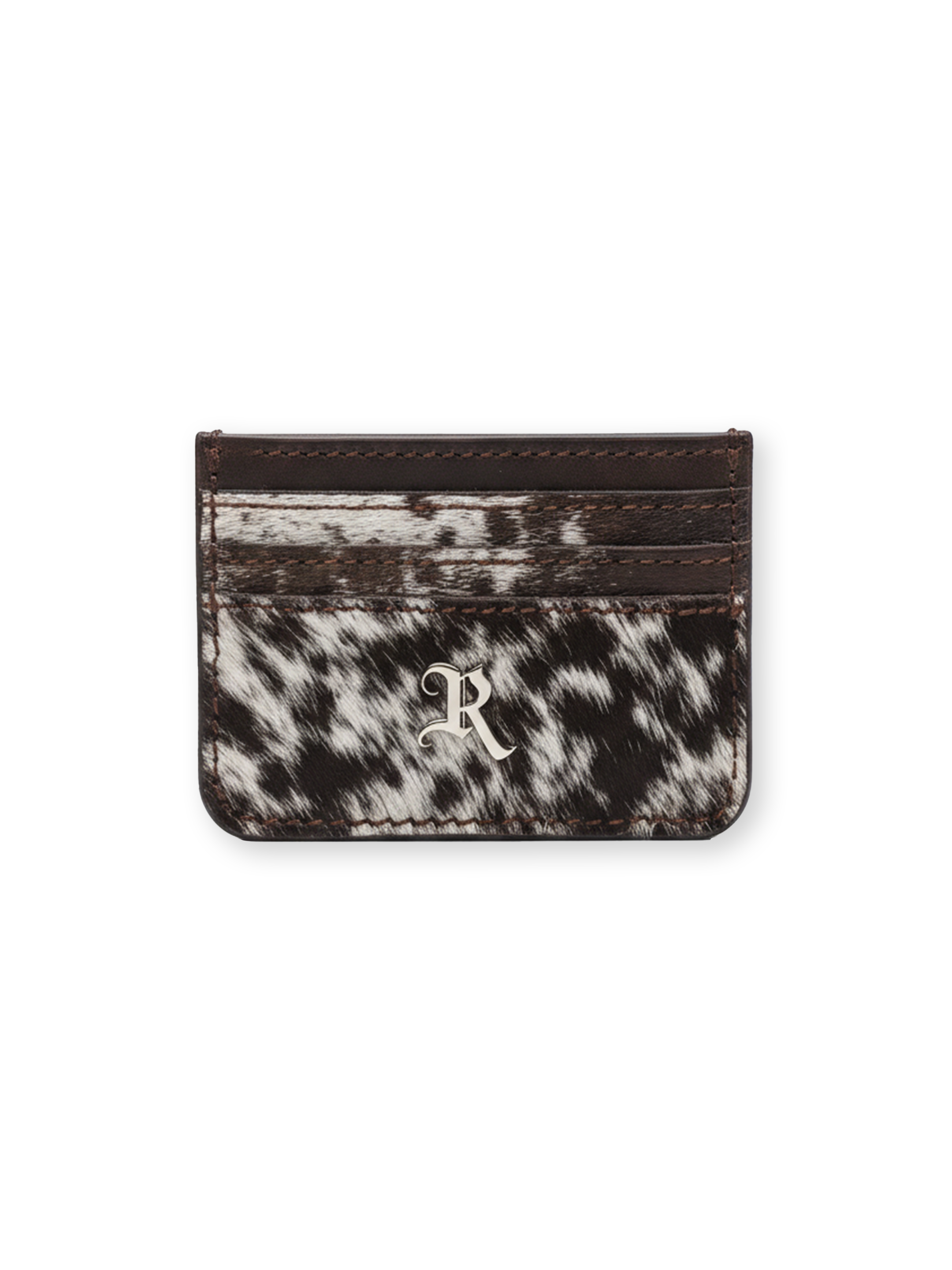 THE BOUNTY CARDHOLDER -BLACK/BROWN COWHIDE