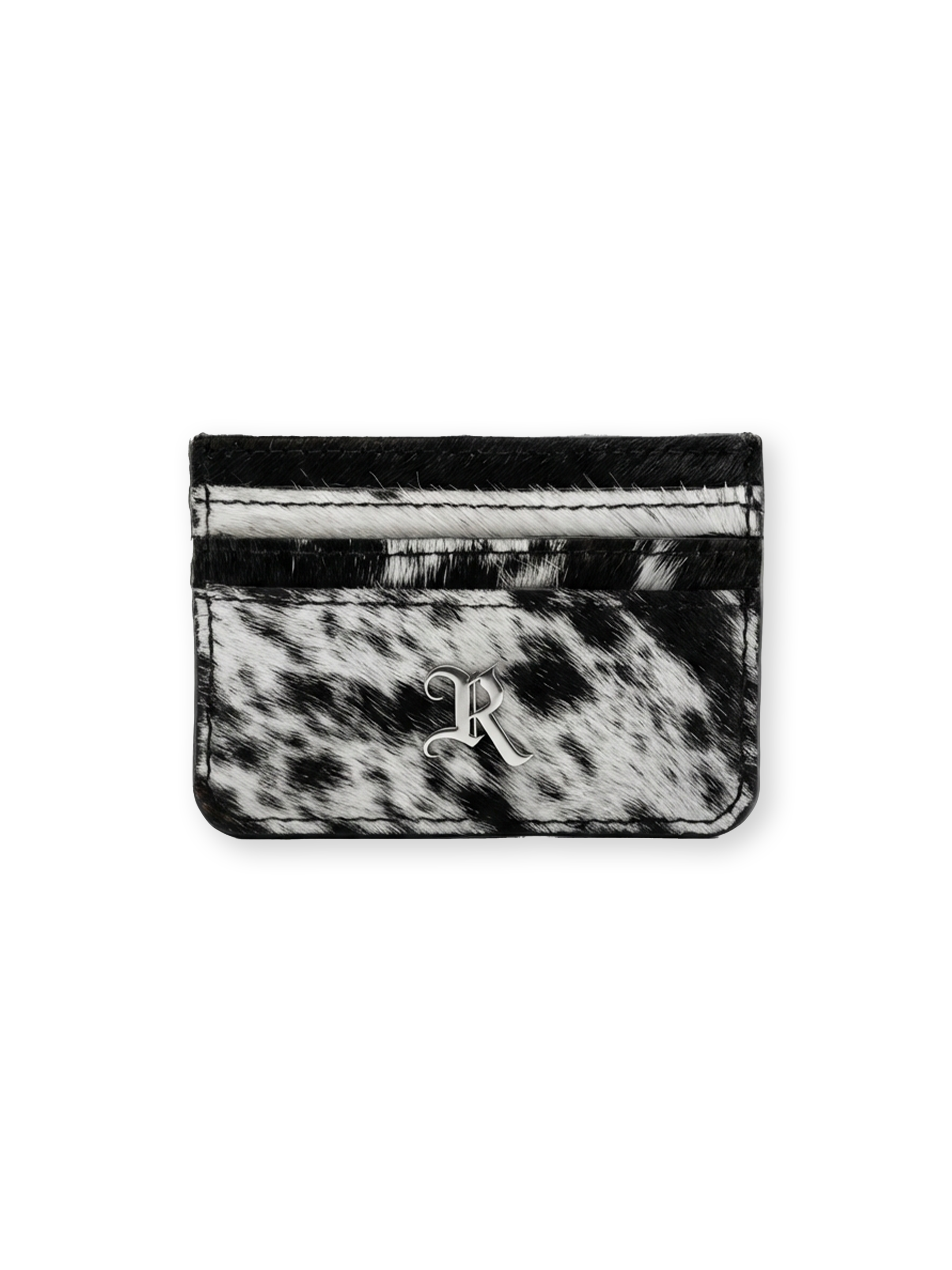 THE BOUNTY CARDHOLDER -BLACK/WHITE COWHIDE