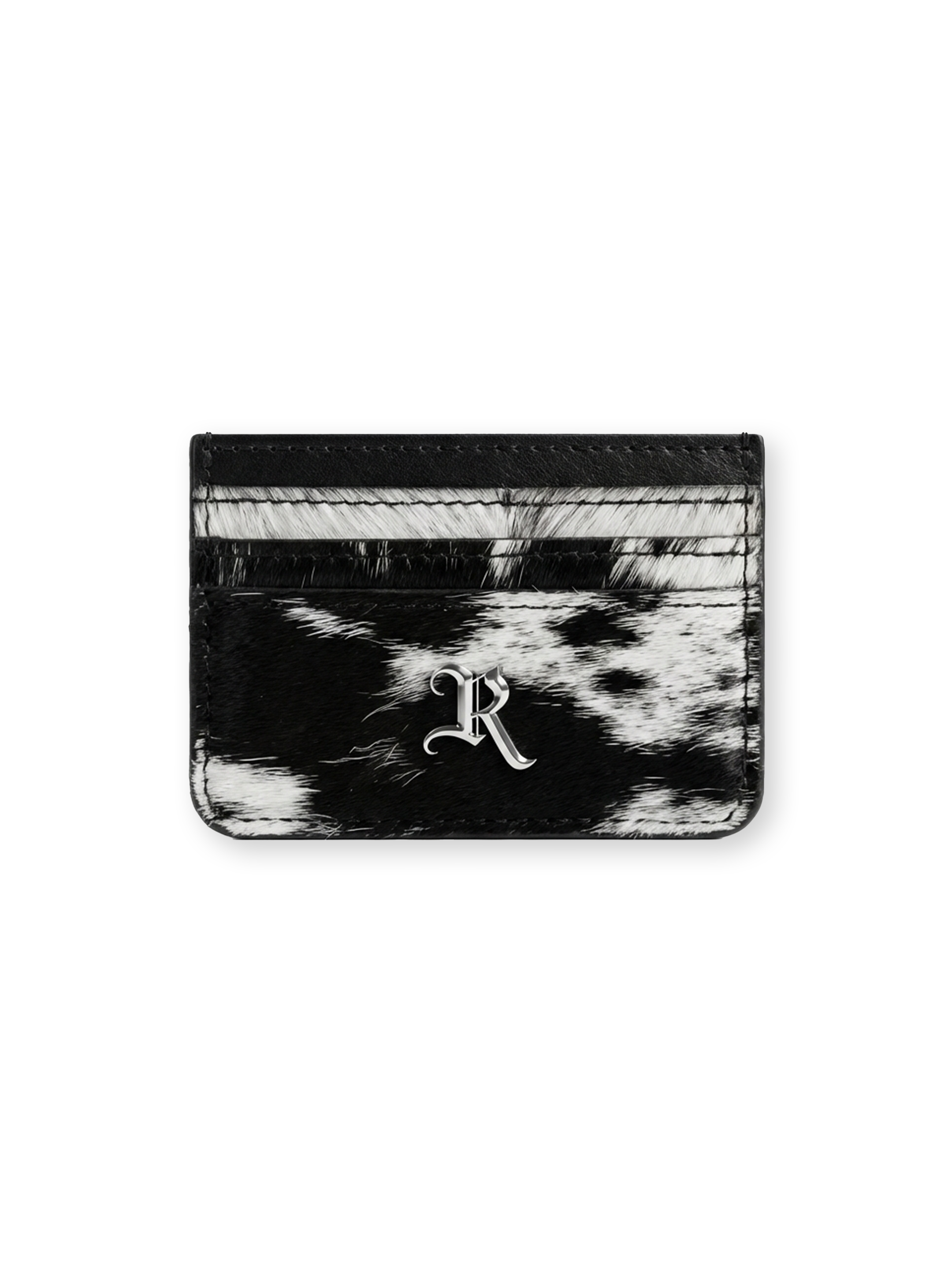 THE BOUNTY CARDHOLDER -BLACK/WHITE COWHIDE