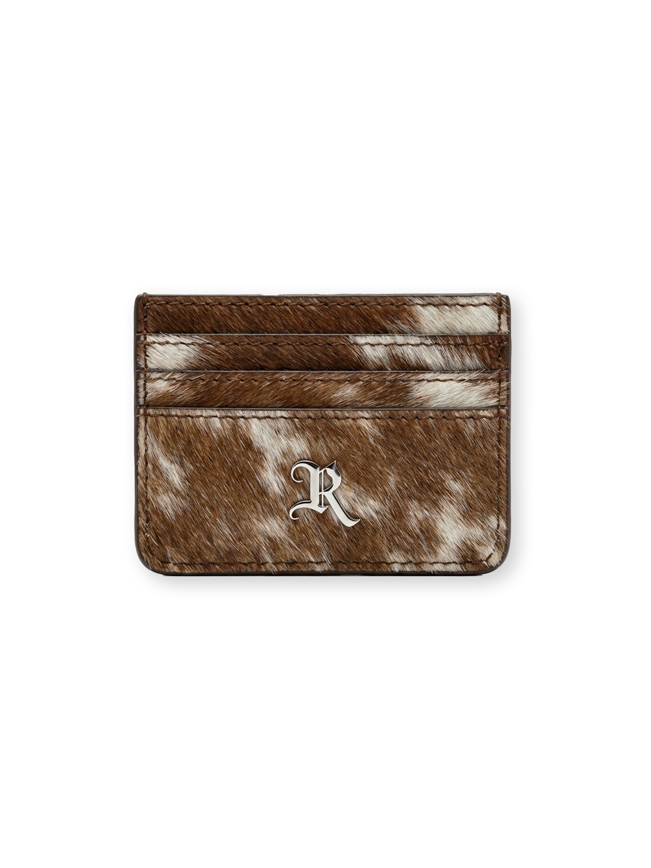 THE BOUNTY CARDHOLDER -BROWN/WHITE COWHIDE