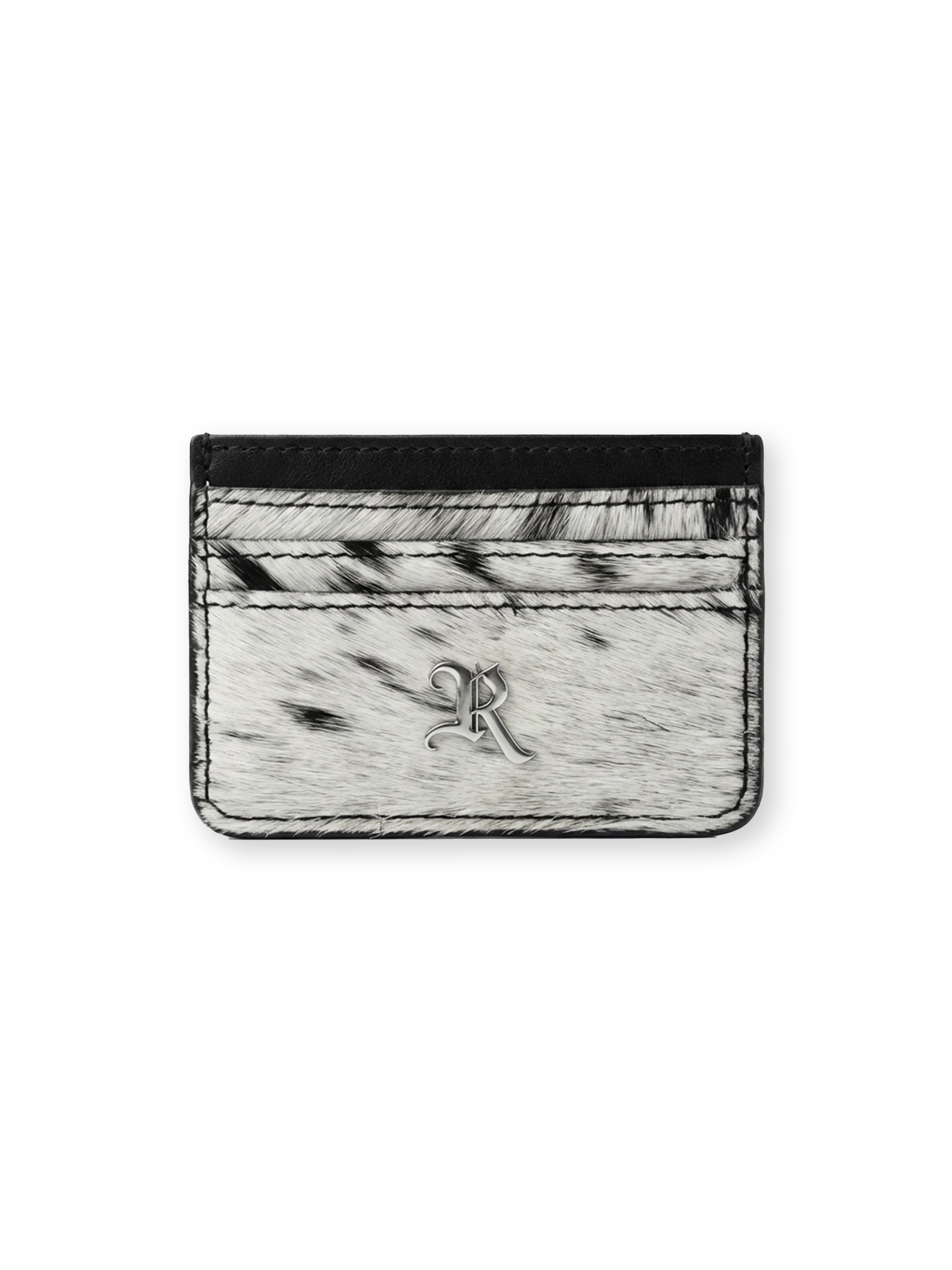 THE BOUNTY CARDHOLDER -BLACK/WHITE COWHIDE