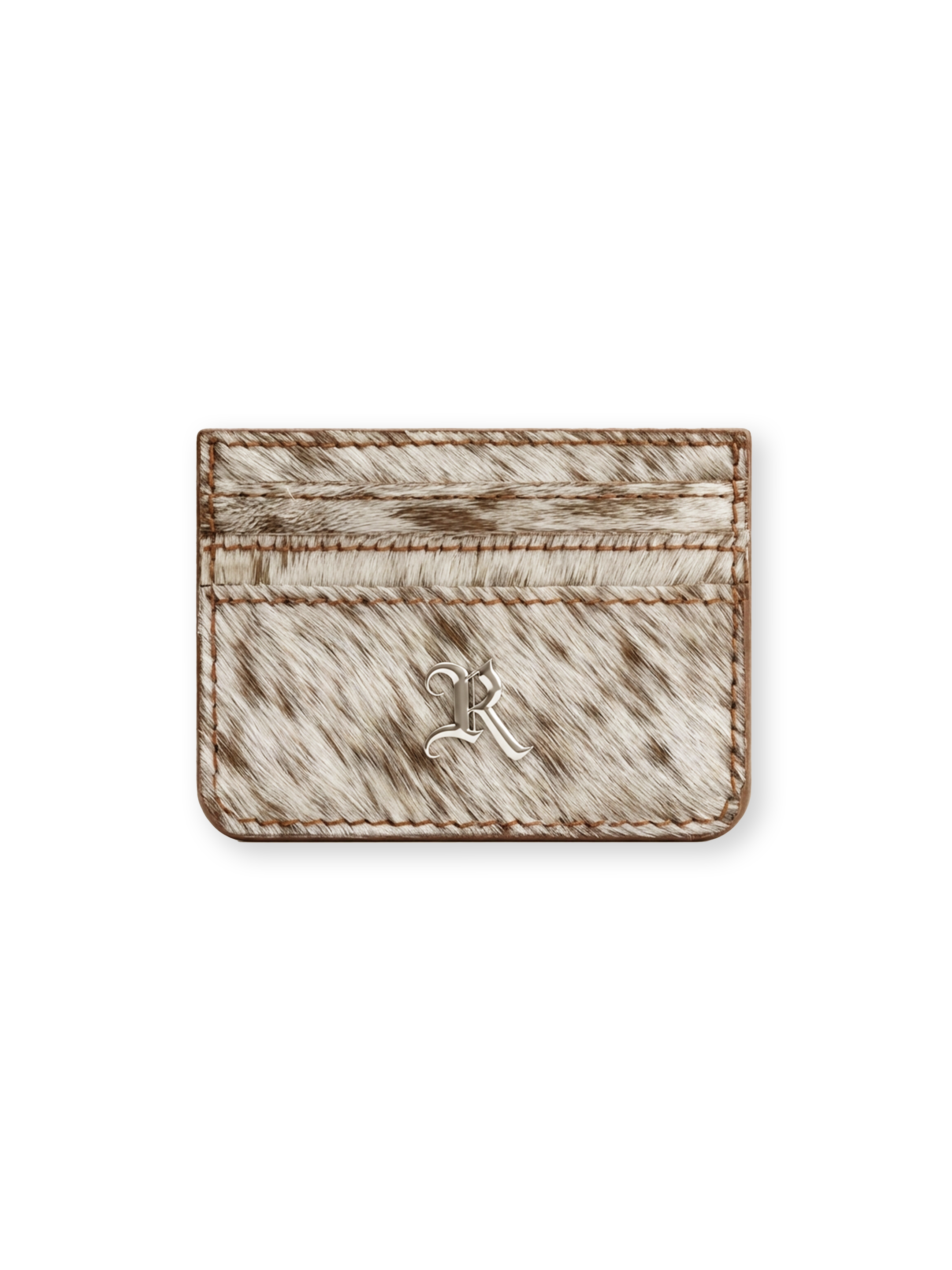 THE BOUNTY CARDHOLDER -BROWN/WHITE COWHIDE