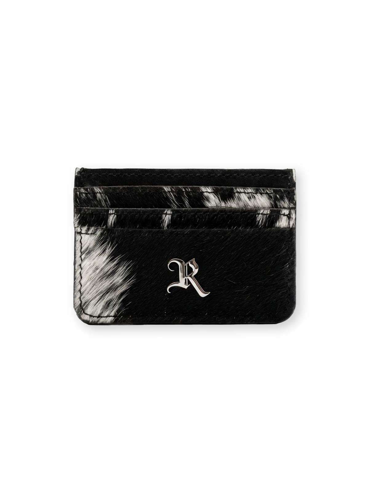THE BOUNTY CARDHOLDER -BLACK/WHITE COWHIDE