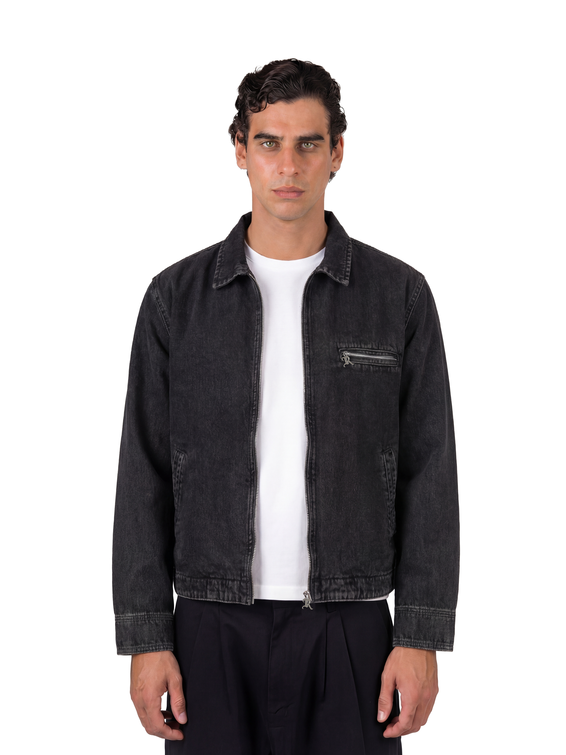 RANCHER DENIM WORK JACKET (UNISEX) - WASHED BLACK