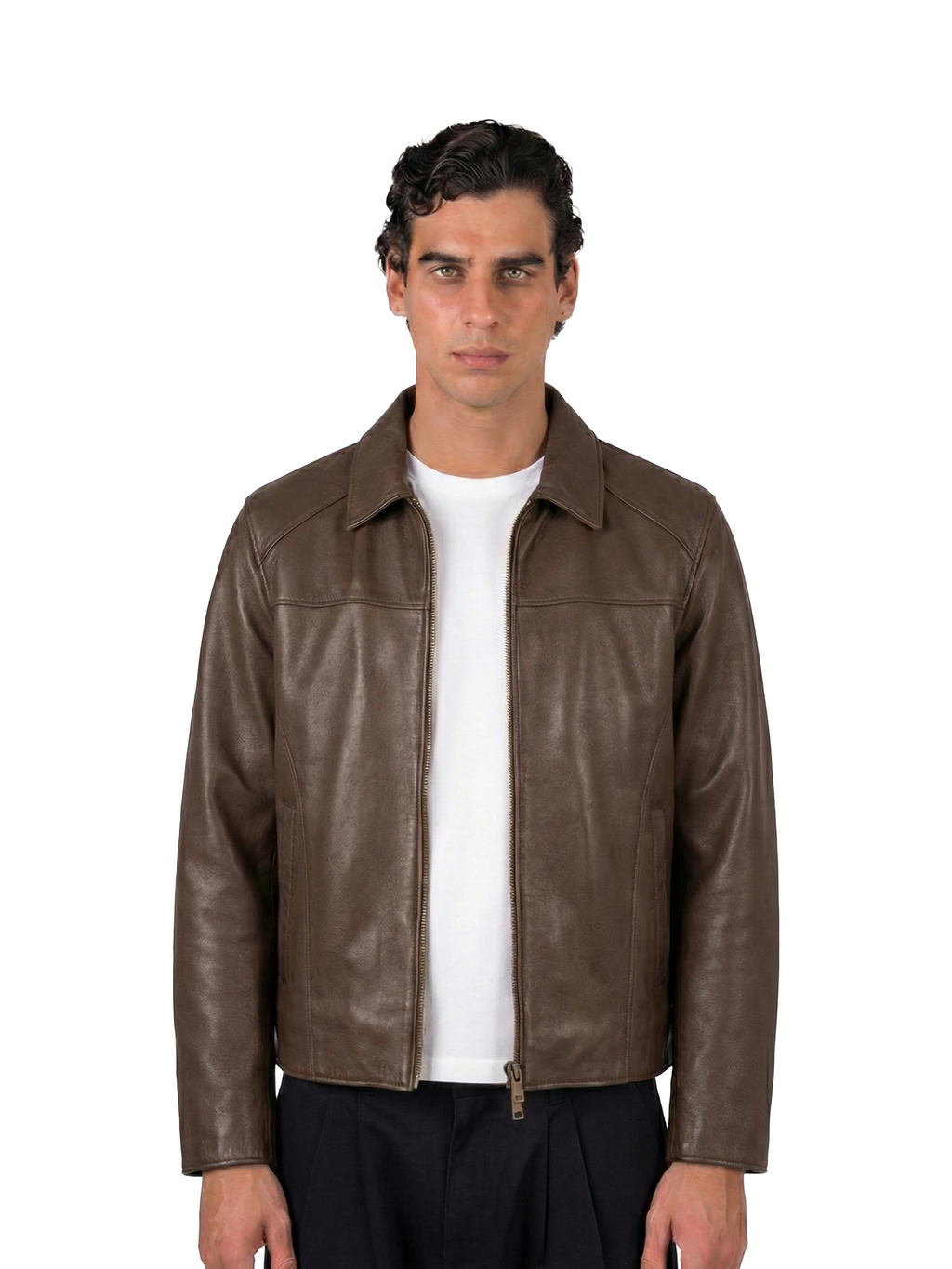 RODEO GENUINE LEATHER JACKET (UNISEX) - BROWN