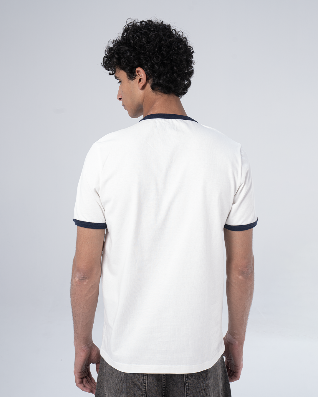 THE ARCHIVE RINGER T-SHIRT - WHITE/NAVY