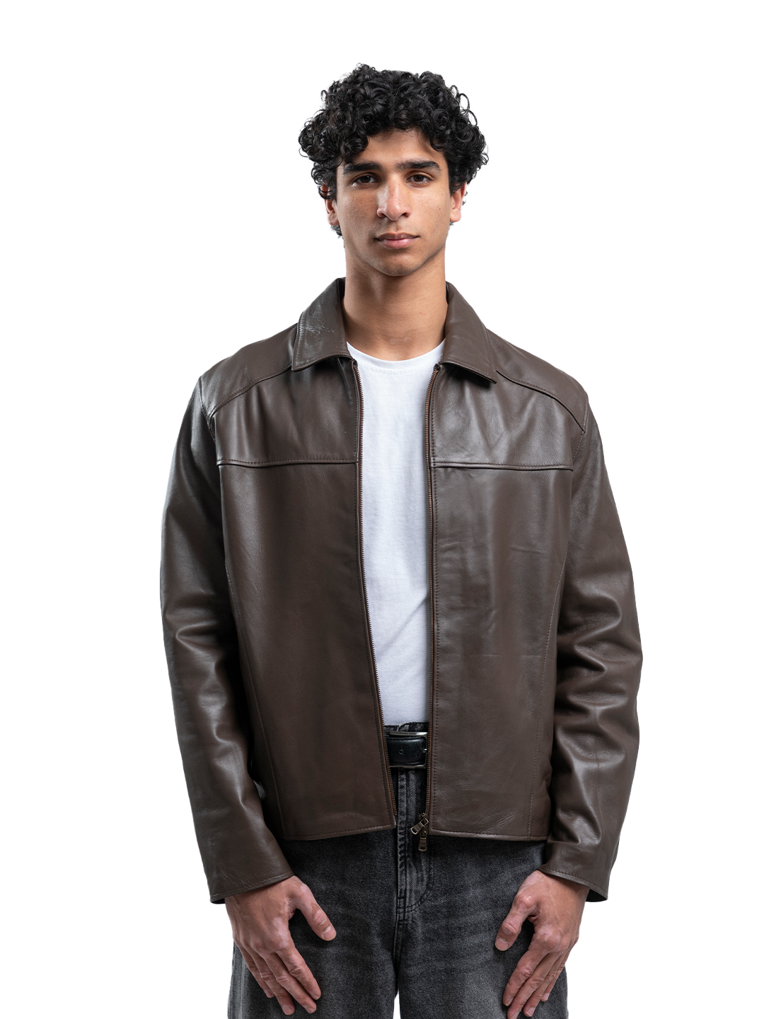 RODEO GENUINE LEATHER JACKET (UNISEX) - BROWN