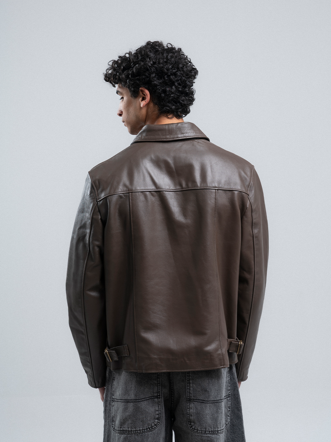 RODEO GENUINE LEATHER JACKET (UNISEX) - BROWN