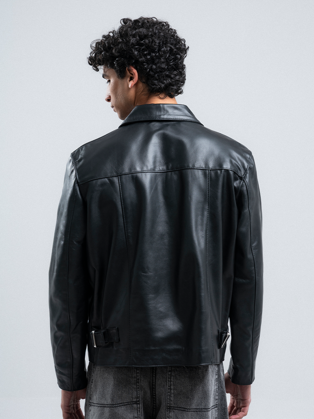 OUTLAW GENUINE LEATHER JACKET (UNISEX) - AGED BLACK