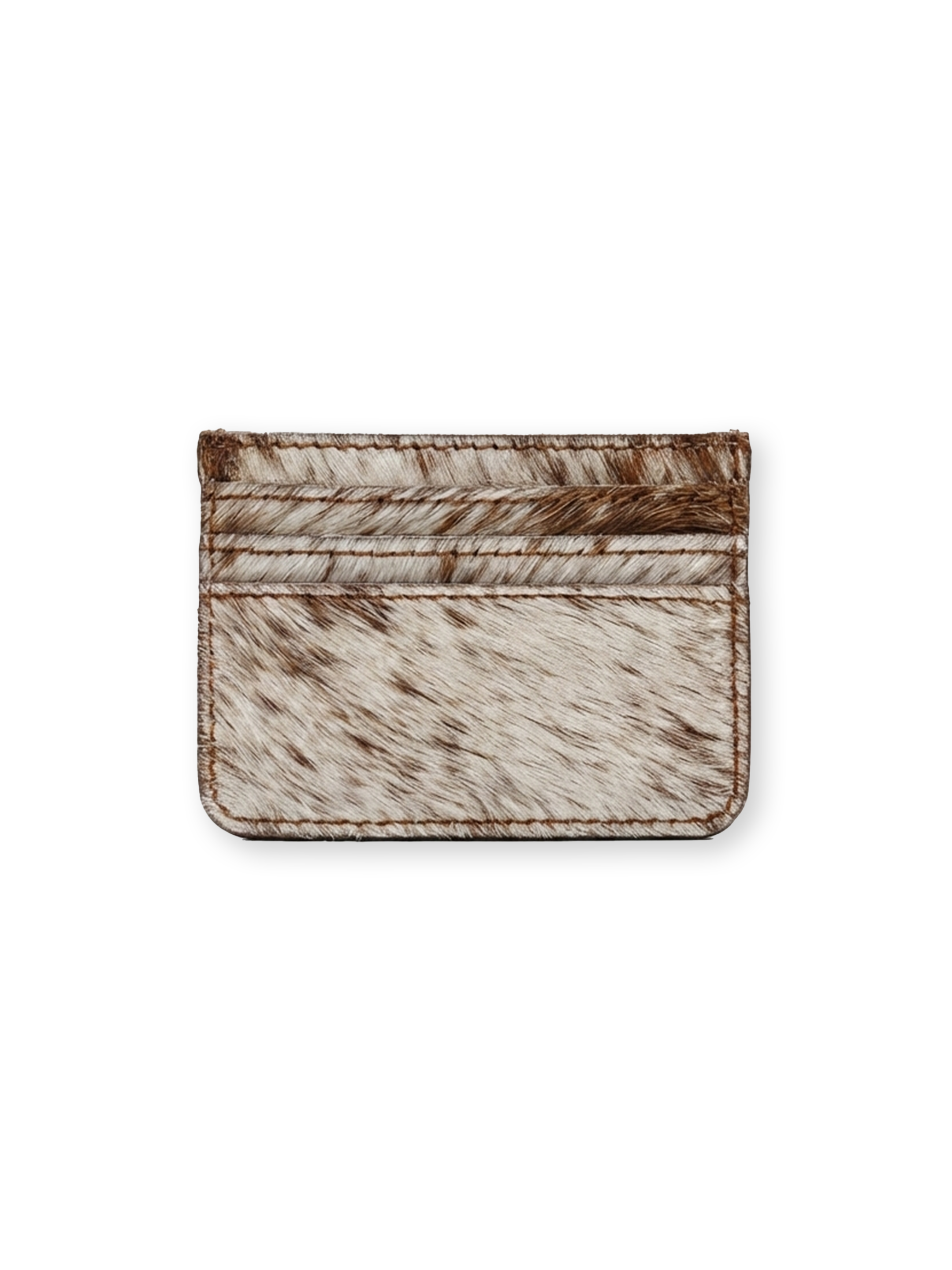 THE BOUNTY CARDHOLDER -BROWN/WHITE COWHIDE