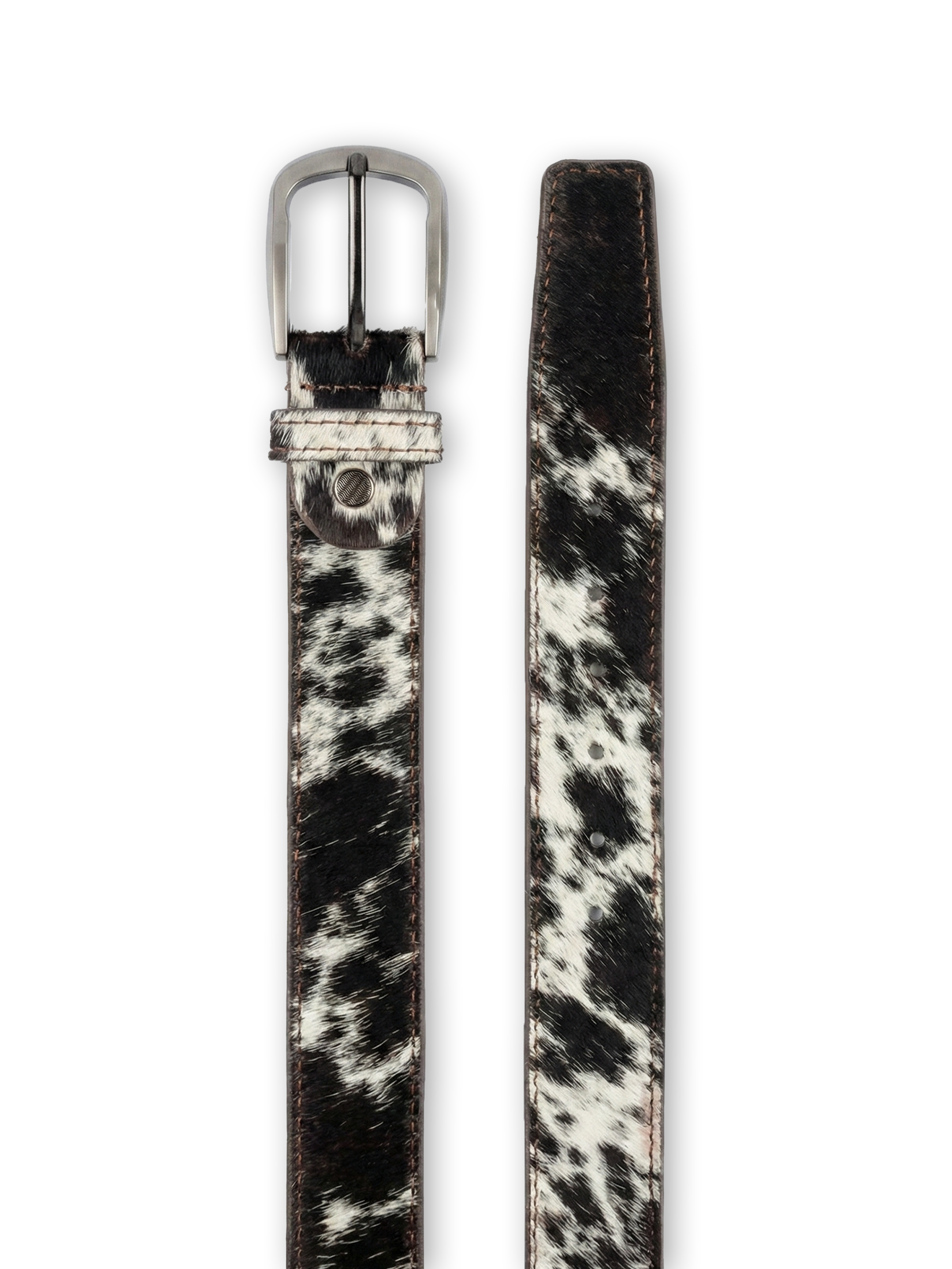 WRANGLER BELT - BLACK/BROWN COWHIDE