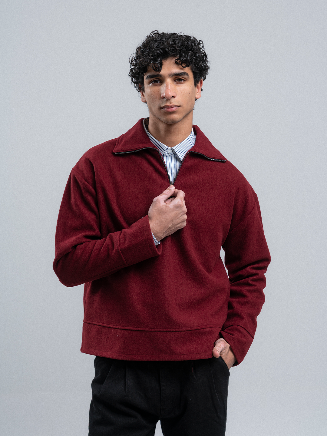 CORE QUARTER ZIP - BURGUNDY
