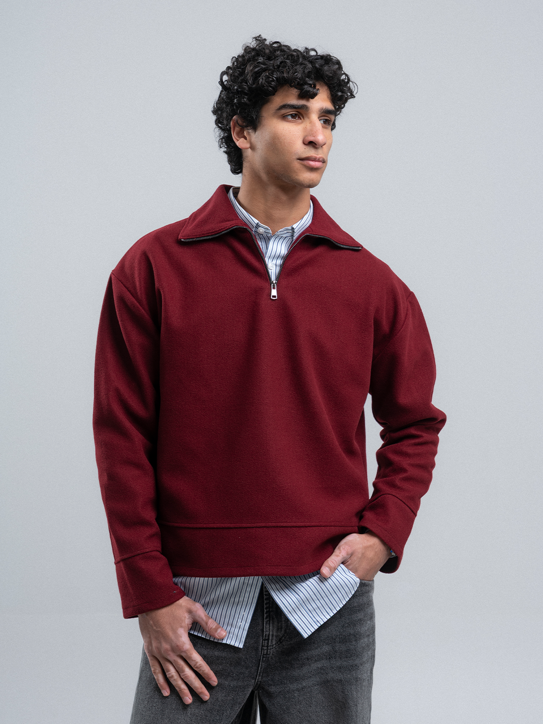 CORE QUARTER ZIP - BURGUNDY