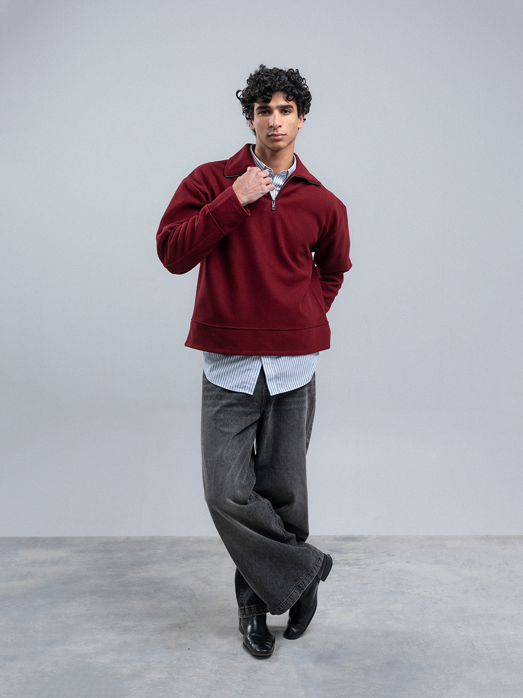 CORE QUARTER ZIP - BURGUNDY