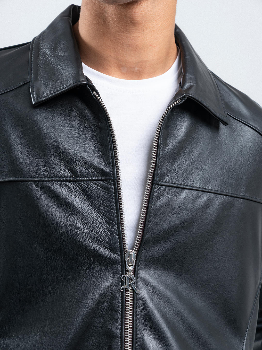 OUTLAW GENUINE LEATHER JACKET (UNISEX) - AGED BLACK