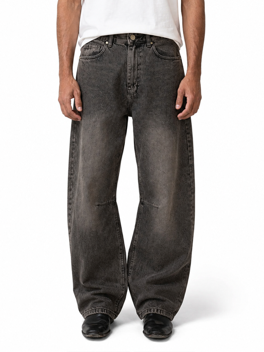 BARREL LEG JEANS - RUST BROWN