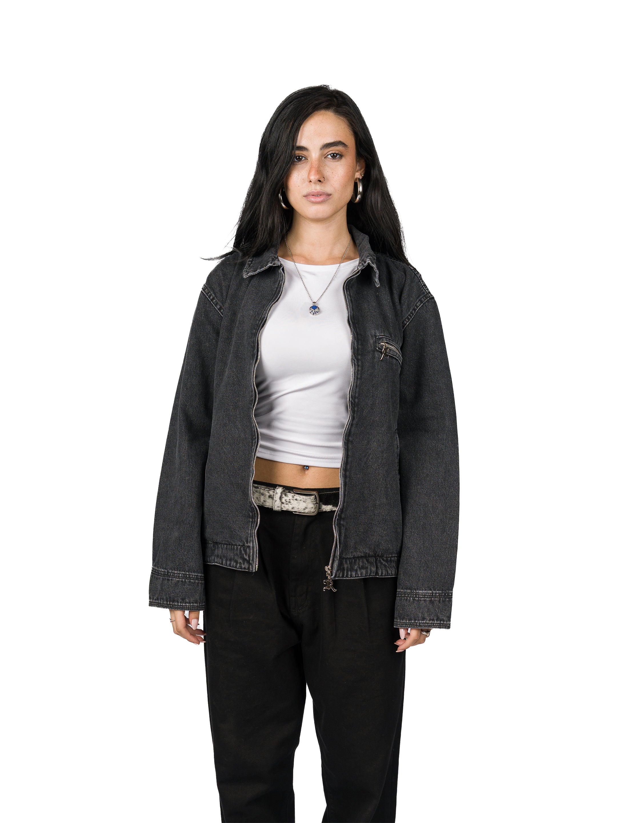RANCHER DENIM WORK JACKET (UNISEX) - WASHED BLACK