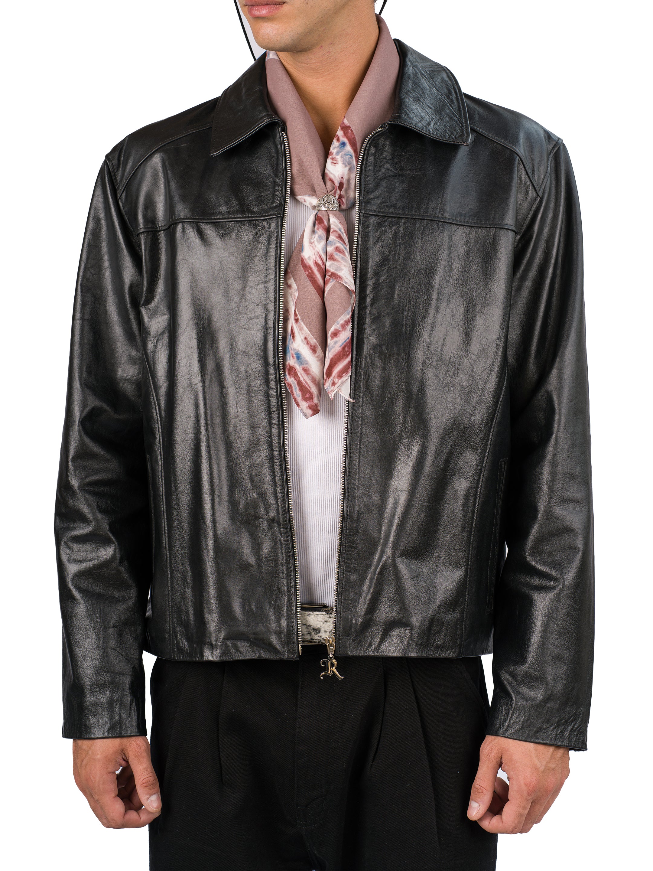 OUTLAW GENUINE LEATHER JACKET (UNISEX) - AGED BLACK