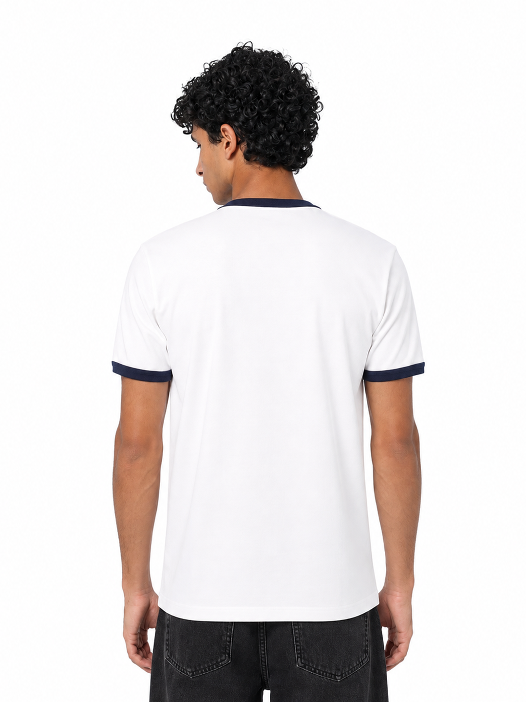 THE ARCHIVE RINGER T-SHIRT - WHITE/NAVY