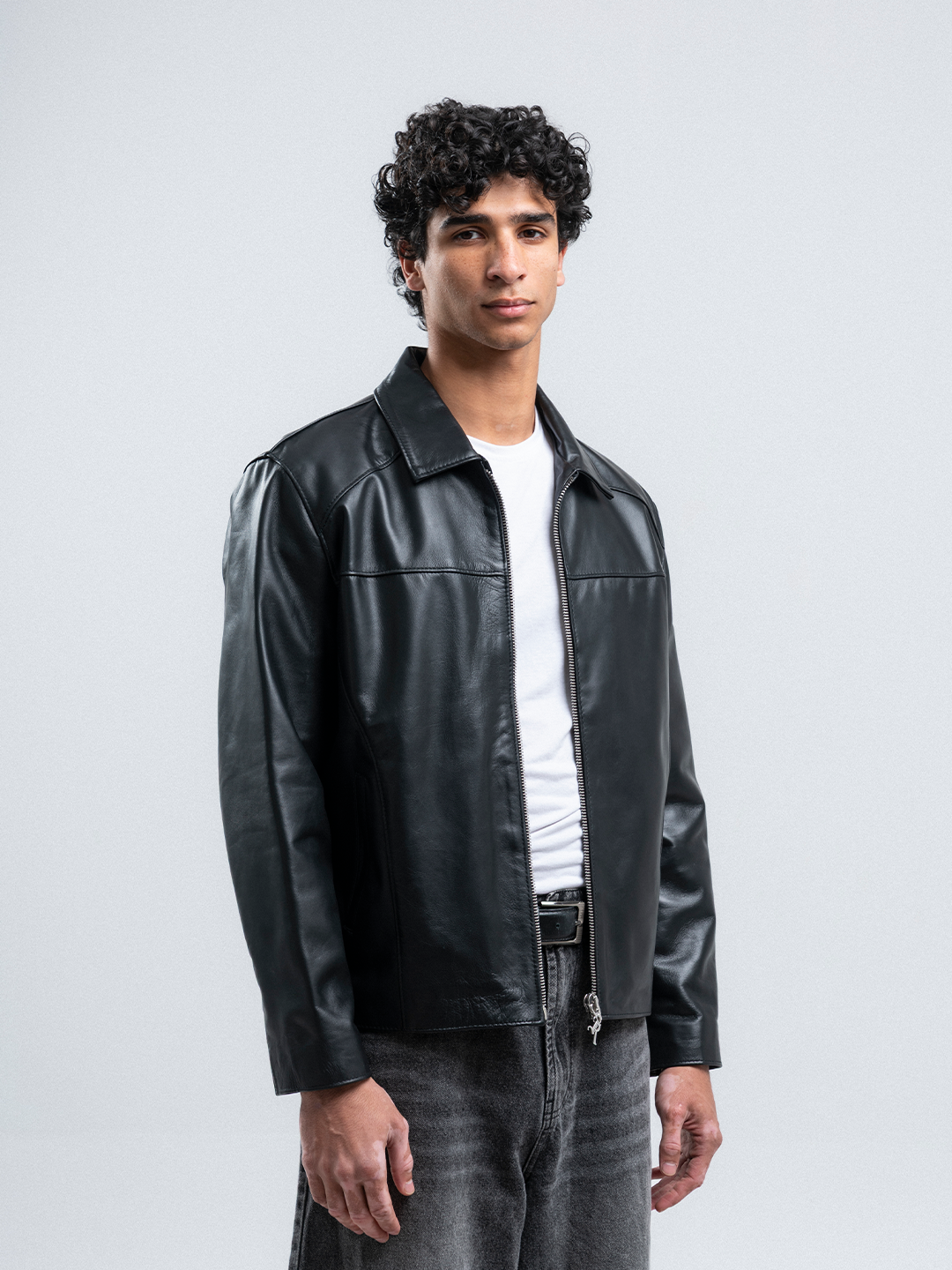 OUTLAW GENUINE LEATHER JACKET (UNISEX) - AGED BLACK