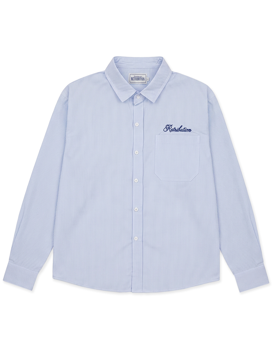 NO PLANS SHIRT - PINSTRIPE BLUE