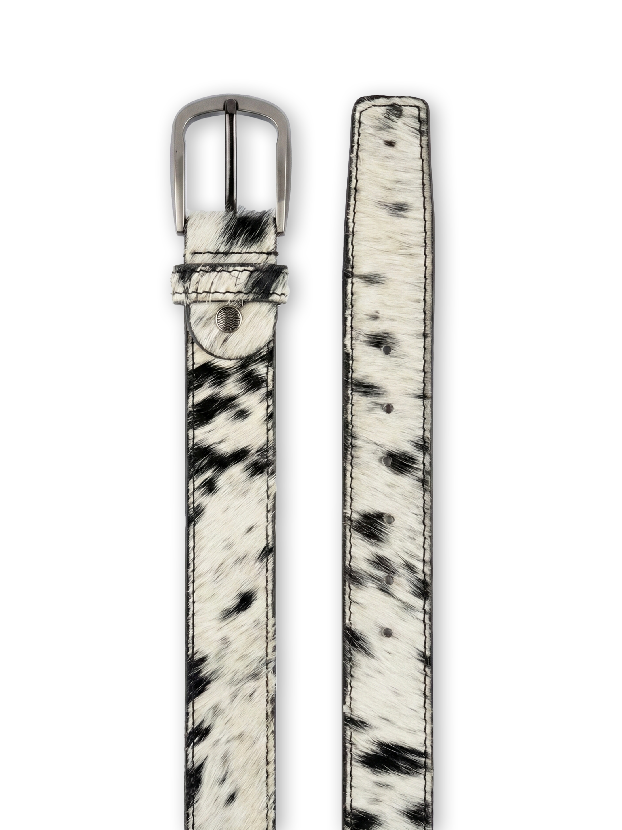WRANGLER BELT - BLACK/WHITE COWHIDE